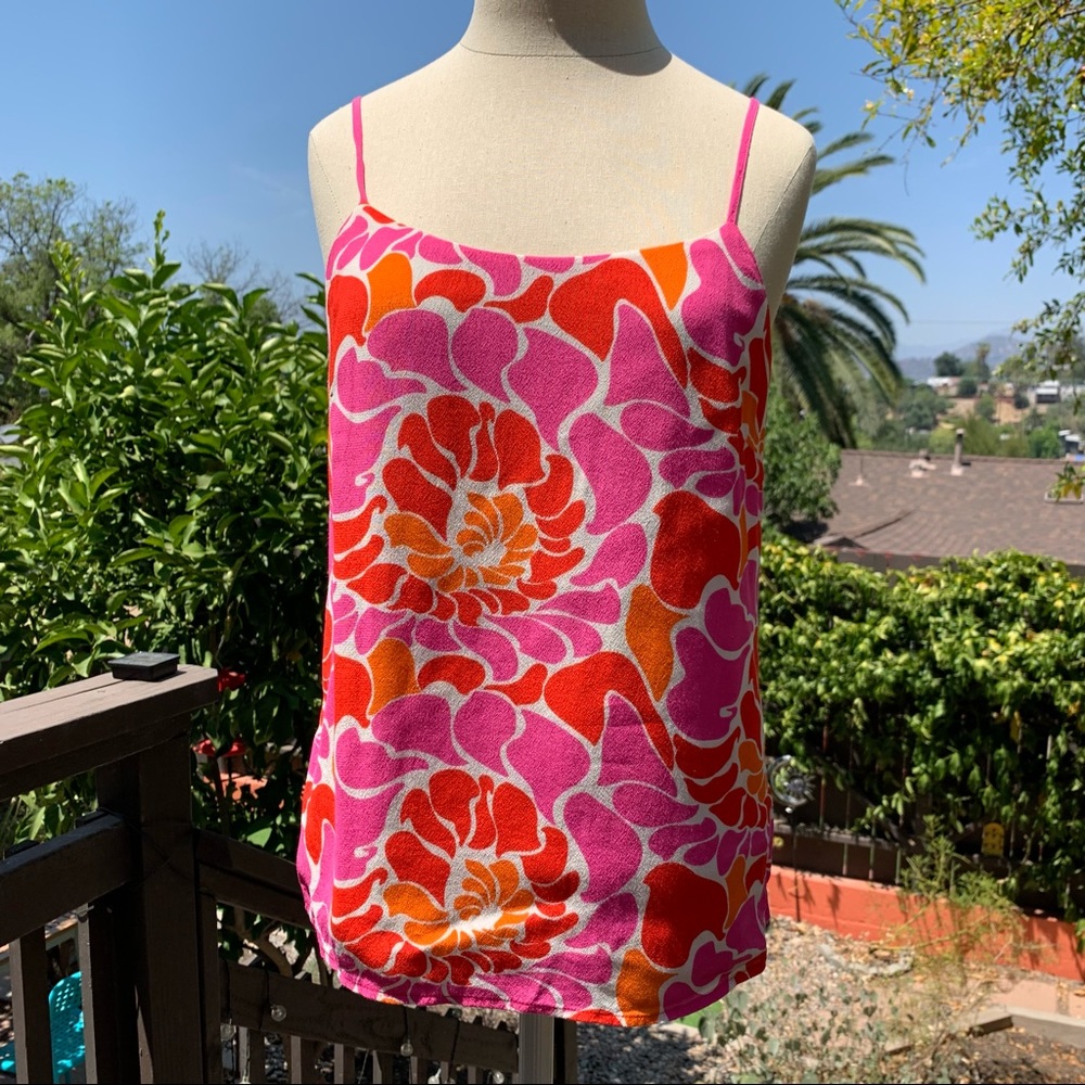Pink & Orange Psychedelic Groovy Swirl Tank Top